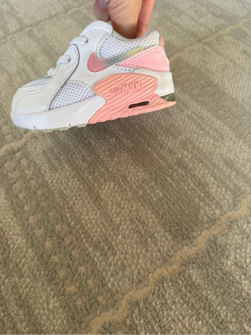 Nike Kids White Sneakers with Pink and Pastel Accents